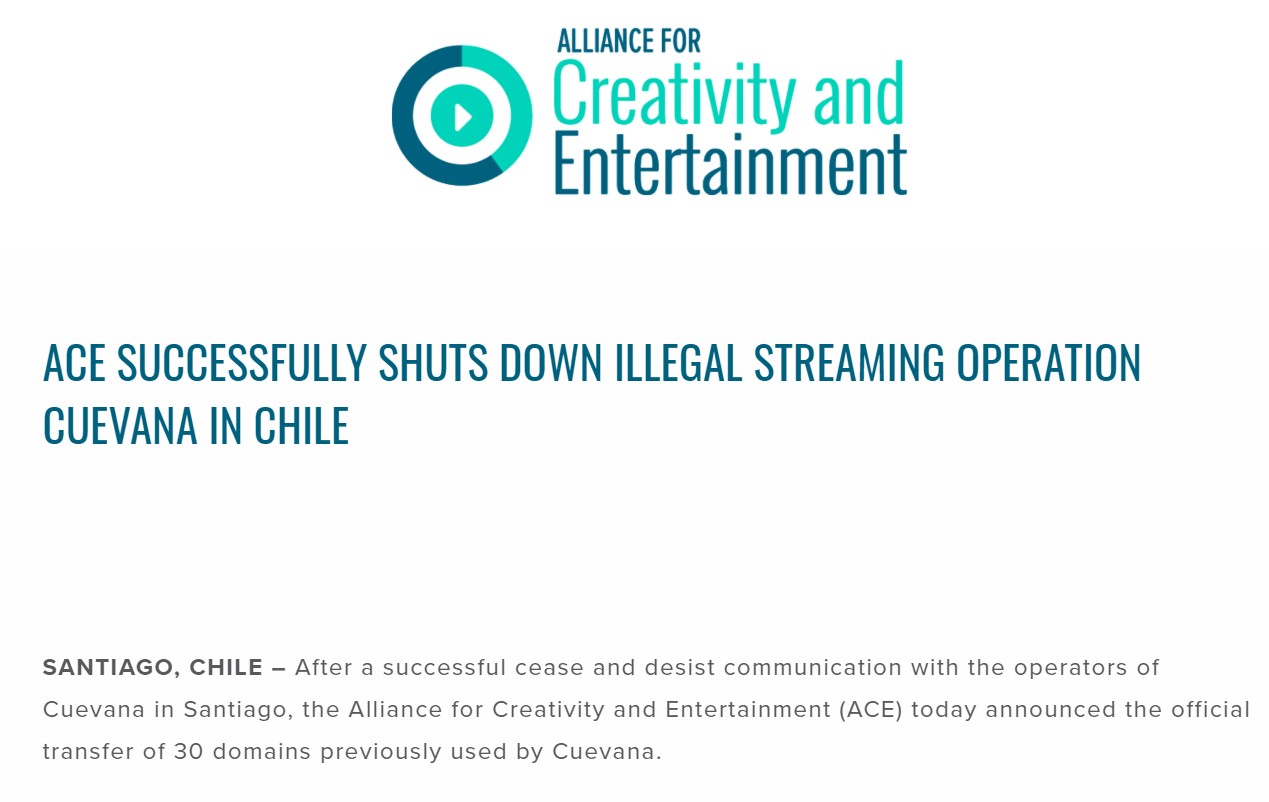 ace cuevana shut down