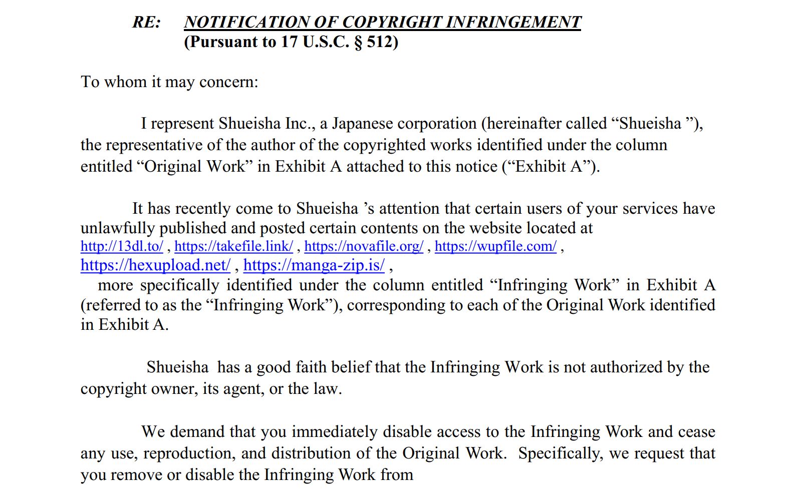 shueisha takedown